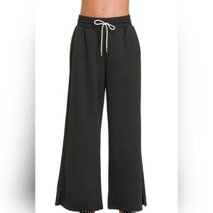 Black Scuba Drawstring Pants